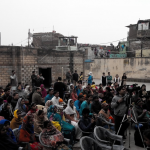 An audience comprising of Deepalaya School students, their parents, residents of Sanjay Colony, and media persons at the #SaveDeepalayaSchool Campaign event held in Deepalaya School, Sanjay Colony, New Delhi on Sunday, 01 February 2015.